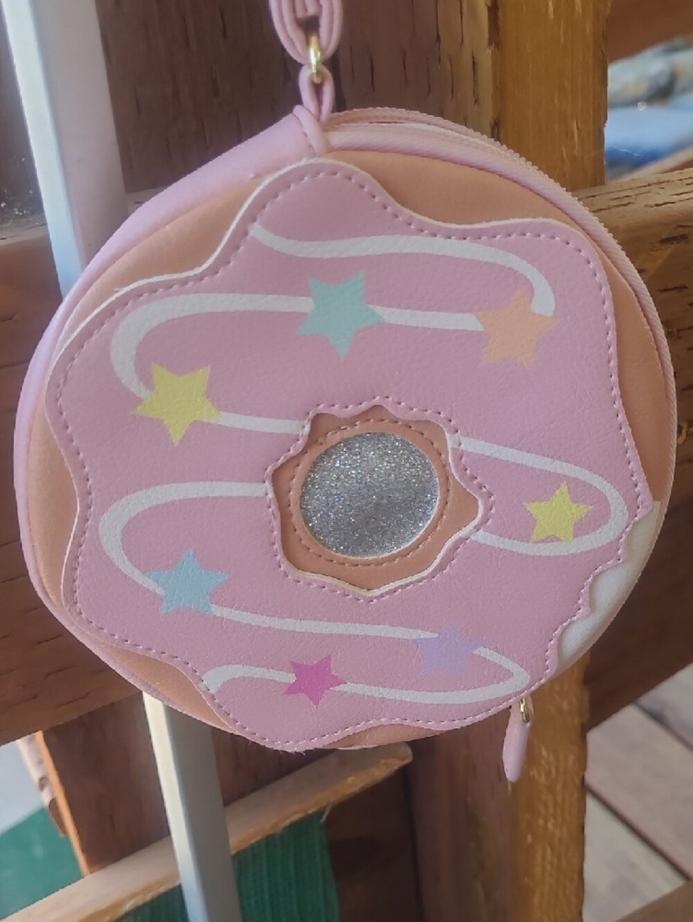 Betsey Johnson Pink Donut Wristlet with Star Accents - Picture 2 of 8